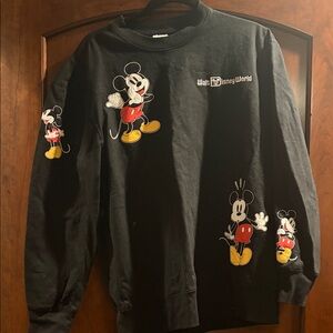 Disney Black Sweatshirt with Mickey Mouse Graphics
